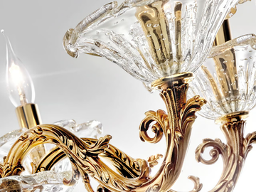 CHARLOTTE 4795/6 - French Gold chandelier with glass by Possoni Illuminazione - view 3